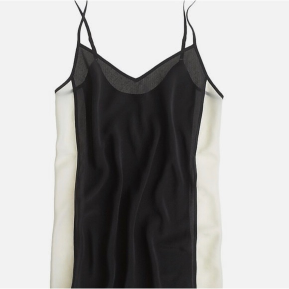 NWT J. Crew GREY Silk Racerback Tank w/ Adjustable Straps in Colorblock - Picture 2 of 7